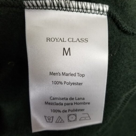 Royal Class Quarter Zip Fleece Sweater Men's Medium Green Marled Pullover‎ - Picture 7 of 8
